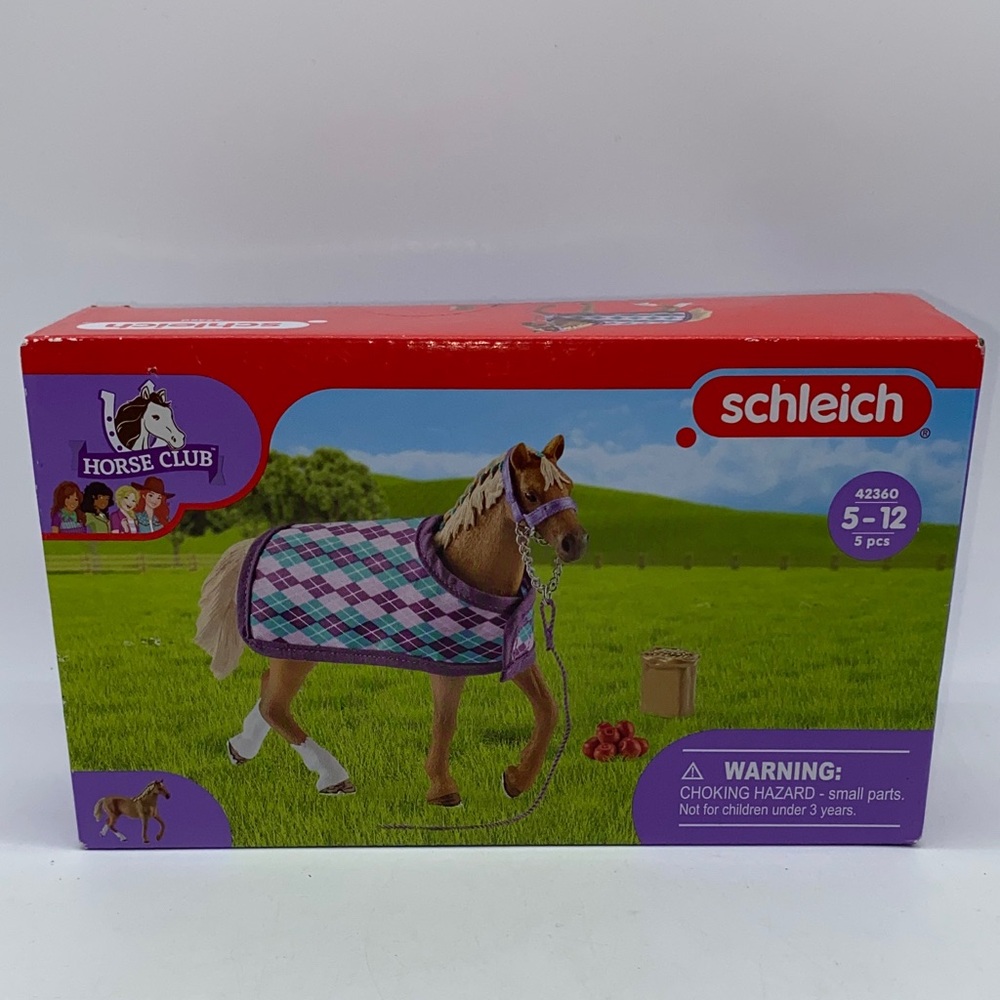Schleich English Thoroughbred with Blanket Horse Club Playset Toy